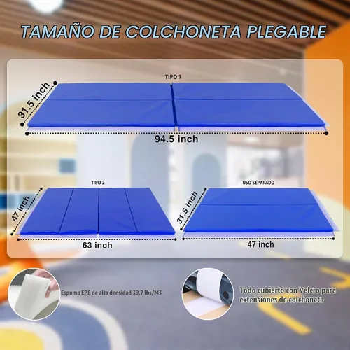 Vista 7 de Seliyoo Gymnastics Bar for Kids Teenagers Ages 3-18 Azul-Mat