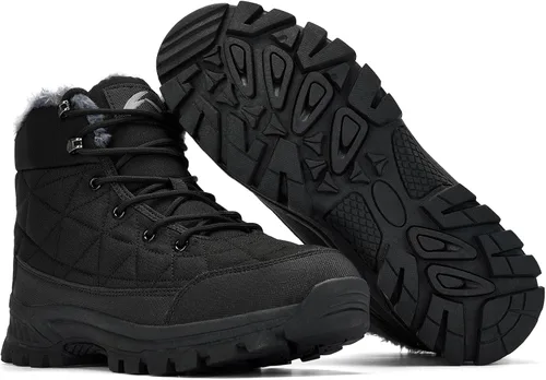 Vista 6 de UPSOLO Men's Winter Warm Snow Work Boots Negro/X