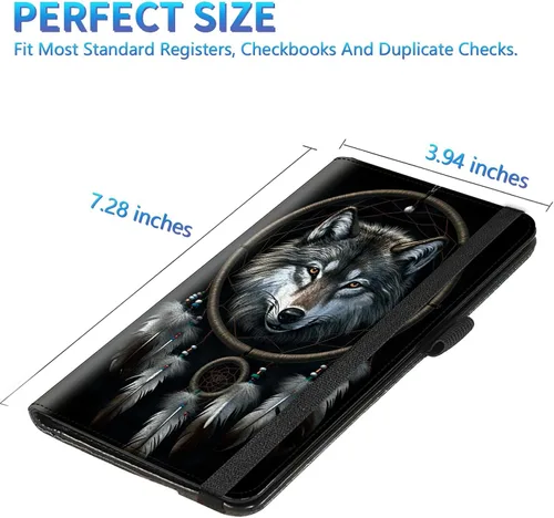 Vista 21 de Funda para chequera para hombres y mujeres, cartera de cuero RFID con ranuras para tarjetas de crédito, soporte de cheques duplicados personales