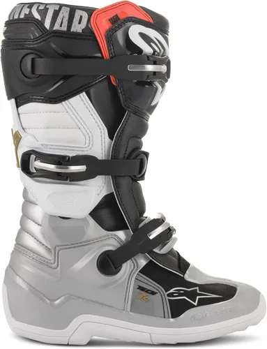 Vista 2 de Alpinestars Botas Tech 7S Unisex Juveniles Negro/Plata/Blanco/Oro