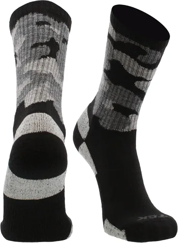 Vista 25 de TCK Calcetines de lana merino para hombres y mujeres para senderismo, caza, ciclismo de montaña, longitud de la tripulación para botas