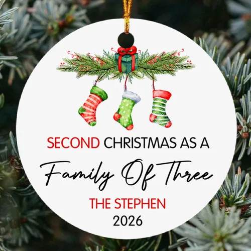 Vista 25 de Recuerdo personalizado para el segundo aniversario del señor y la fecha para pareja, adorno de aniversario de boda, decoración de árbol de Navidad