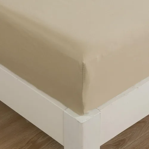 Vista 8 de DaDa Bedding - Sábana bajera ajustable de algodón suave con fundas de almohada (3 unidades), color beige