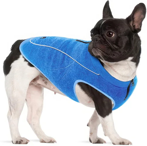 Vista 11 de Suéter de forro polar aislado para perros Chaleco ligero y cálido para perro Puerto con cremallera para arnés Chaqueta de invierno para clima