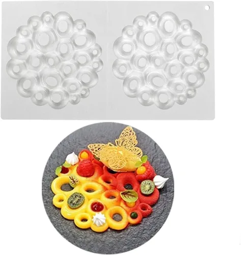 Vista 2 de Moldes de silicona circulares de burbuja para chocolate de mostsom, moldes para hornear de grado alimenticio y antiadherentes para hacer chocolate