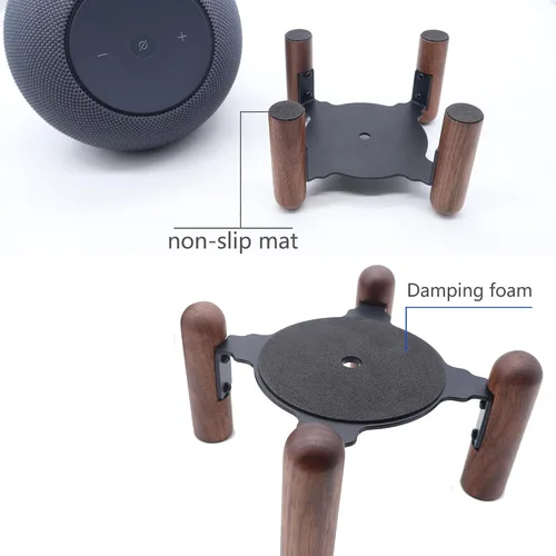 Vista 6 de Desk Stand Compatible for Echo Studio 2025 and Echo 4th Generation Black Walnut