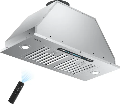 Vista 7 de Campana extractora de inserción negra de 30 pulgadas, campana de ventilación con conductos y sin conductos de 900 CFM IKTCH Stainless Steel