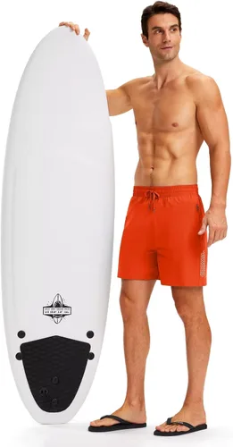 Vista 3 de Viodia Traje de baño para hombre de 5 pulgadas con bolsillos con cremallera, pantalones cortos de playa de secado rápido para hombre, traje de baño