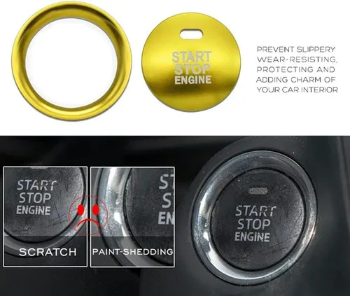 Vista 5 de Anillo de la cubierta del botón de arranque del coche para Mazda Axela Atenza 3 BM BN 6 CX4 CX-5 Botón de arranque de encendido Trim Ring Button