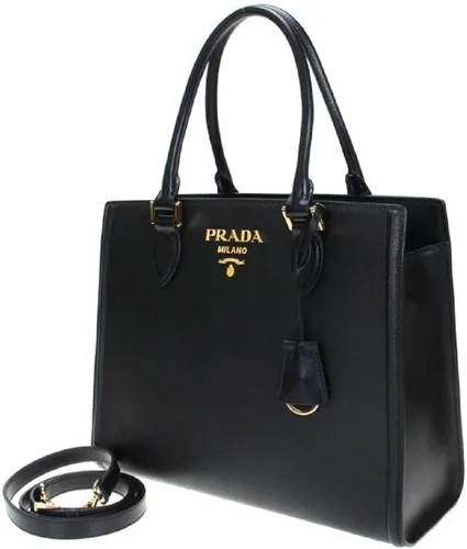 Vista 4 de Prada mujer negro Saffiano Lux bolso Satchel 1ba118