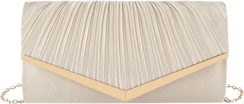 Vista 5 de Queena Bolso de mano de noche brillante con purpurina para mujer, bolso de mano con cadena para boda, fiesta, graduación, regalo para mamá, esposa