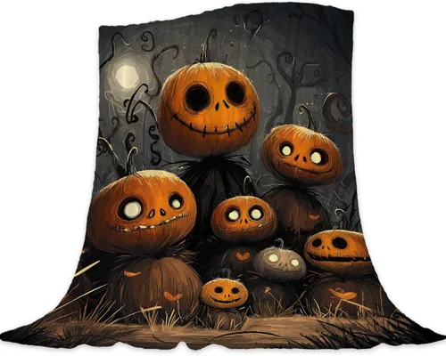 Vista 10 de Manta de Halloween para bebé, mascota pequeña, manta espeluznante de calabazas negras para gatos, manta para cuna, cochecito, decorativa, ligera
