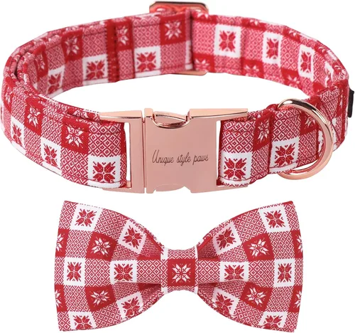 Vista 24 de Unique style paws - Collar de otoño para perros con lazo, collar para cachorros, regalo para mascotas, collar ajustable para perro, collares