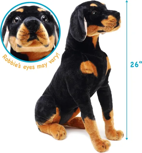 Vista 4 de TigerHart Robbie The Rottweiler - Perro de peluche de 26 pulgadas de alto