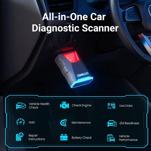 Vista 4 de GOOLOO DEEPSCAN DS100 Escáner OBD2 Bluetooth, herramienta de diagnóstico de todo el sistema, lector de códigos de coche para iOS y Android, 6+
