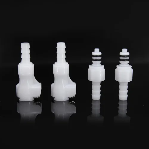Vista 8 de 2Pcs 1/8" 3/16" 1/4" 1/8" Codo de 90 Grados de Tubo de Plástico Conector Rápido de Manguera en Línea Desconexión de Manguera Púas de Inserción
