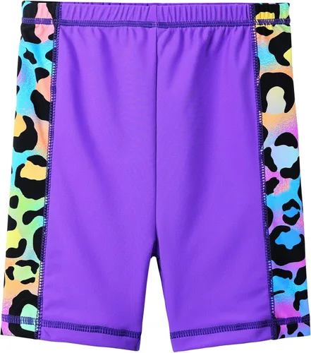 Vista 4 de TFJH traje de baño de dos piezas con estampado de arco iris y FPS 50+ y protección rayos UV para niñas de 3-12 años