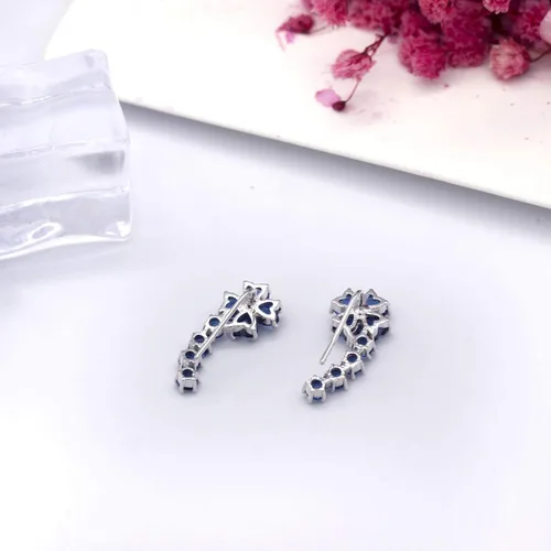 Vista 7 de YOQUCOL Aretes de circonita cúbica para mujer, con forma de flor, para niñas, Metal Cristal