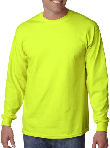 Vista 2 de Camiseta Gildan de manga larga, de algodón, con cuello redondo, para hombre