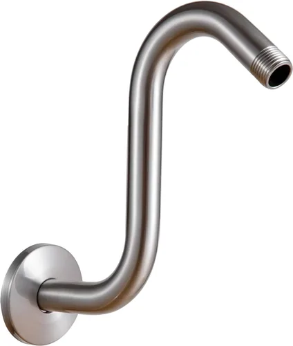Vista 25 de Brazo de extensión de cabezal de ducha OFFO de 6 pulgadas, brazo de ducha en forma de "S" de cuello de ganso de alto rendimiento con brida en oro
