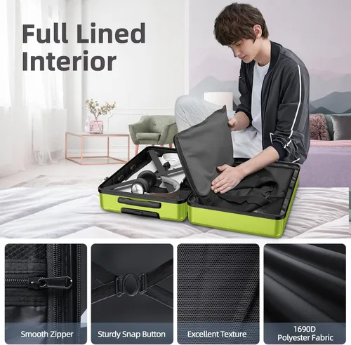 Vista 7 de BEOW Luggage Set Hardside Lightweight Suitcase Sets ABS Durable Wheels with TSA Lock 4 Piece Set Green (16202428)