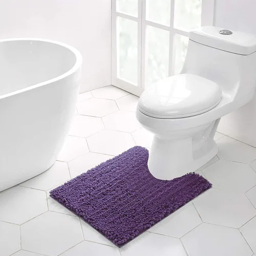 Vista 68 de Walensee Alfombra de baño antideslizante (32x20, azul oscuro) absorbente de agua, súper suave, felpilla peluda, lavable a máquina, se seca