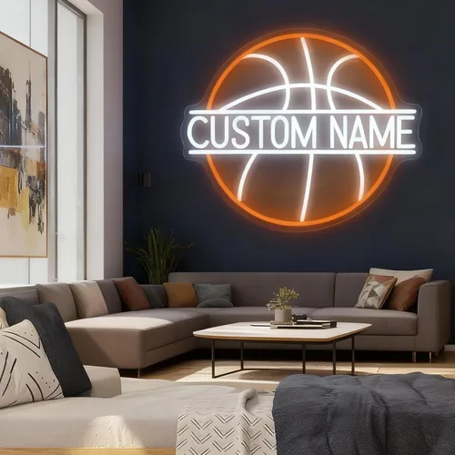 Vista 8 de Letrero de neón de fútbol personalizado, luz de neón de fútbol, luz LED personalizable para deportes para regalos de jugadores de baloncesto