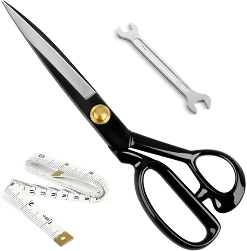 Vista 9 de Tijeras de tela, tijeras de costura resistentes de 8 pulgadas para sastre de cuero, tijeras de sastrería para el hogar, oficina, manualidades