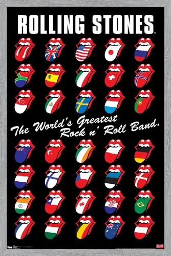 Vista 14 de Trends International Rolling Stones - Póster de pared de cuadrícula, 14.725 x 22.375 pulgadas, versión enmarcada de madera de granero Versión