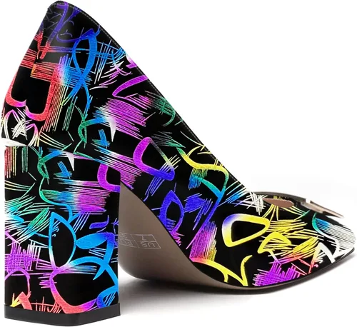 Vista 5 de WAYDERNS Zapatos de tacón alto con puntera cuadrada para mujer, de 3 pulgadas