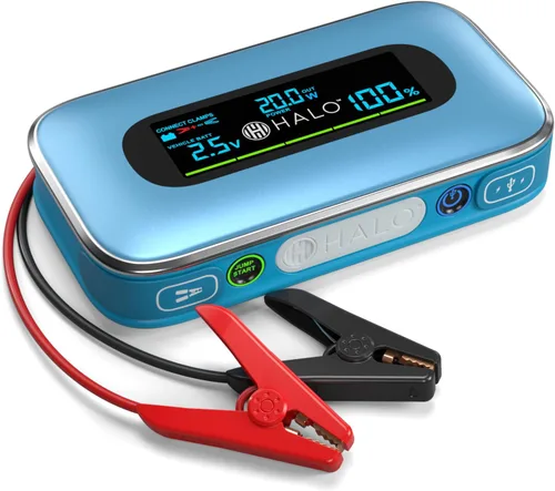 Vista 11 de Halo Bolt - Arrancador de batería de coche de 1500 A, banco de energía, luz Plateado