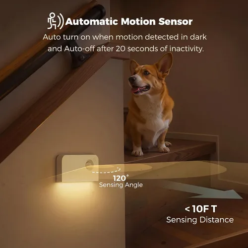 Vista 3 de L LOHAS LED Luz nocturna con sensor de movimiento, luces de escalera para Blanco