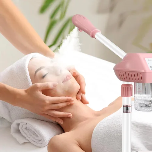 Vista 2 de Vaporizador Facial Profesional, Vaporizador Facial sobre Ruedas, Vaporizador para Esteticistas con Más Vapor para Hidratación y Humectación, Altura