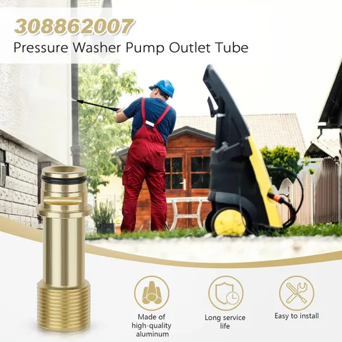 Vista 4 de Tubo de salida de agua 308862007 Conjunto de tubo de salida de bomba compatible con lavadora a presión Ryobi RY141600