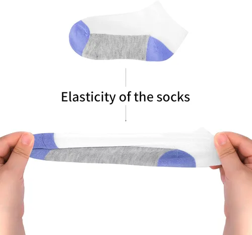 Vista 7 de BOOPH 12 pares de calcetines de tobillo para niños y niñas de corte bajo media amortiguación calcetines atléticos