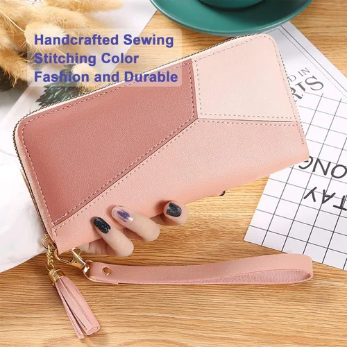 Vista 3 de Oirtmiu Cartera de mujer con gran capacidad, Empalme Rosa, Classic