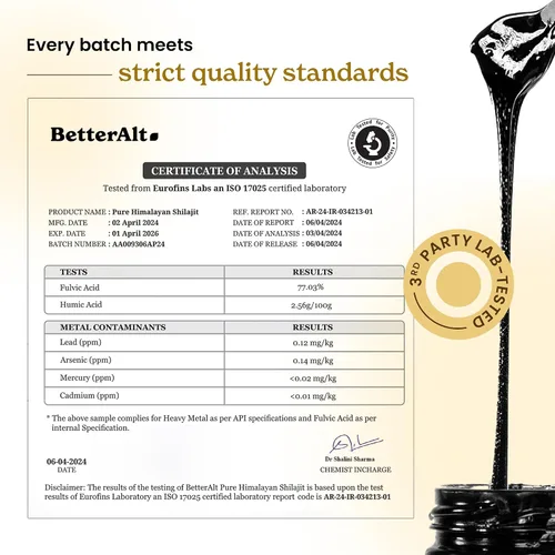 Vista 6 de Better Alt Paquete de 1 resina Shilajit pura del Himalaya, 75 porciones de grado dorado de alta potencia para impulso de energía y apoyo