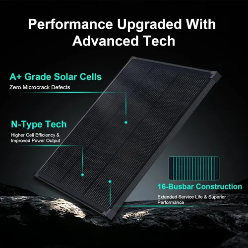 Vista 3 de el panel solar 100W, prenda impermeable de la eficacia alta IP68 del N-tipo Panel solar de 100 W