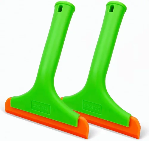 Vista 9 de Escobilla de silicona súper flexible, hoja de agua automática, limpiador de agua, escobilla de ducha, hoja de 5.9 pulgadas y mango largo de 7.5 Negro