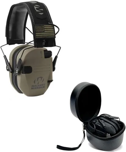 Vista 32 de Walker's Razor Slim - Protector auditivo electrónico para tiro (amplificación y supresión de sonido) con estuche protector