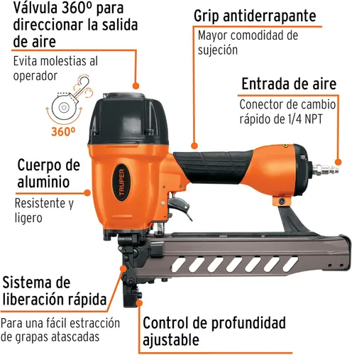 Vista 2 de Grapadora neumática calibre 16, 0.065 in