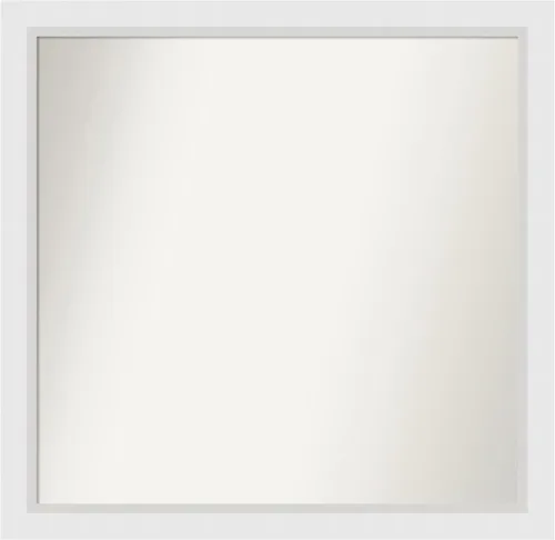 Vista 312 de Amanti Art Espejo de baño blanco para sobre el fregadero, 24 x 26 pulgadas, espejo rectangular blanco y blanco, marco de madera contemporáneo