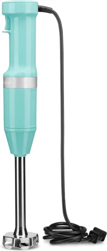 Vista 2 de KitchenAid Batidora de mano con cable de velocidad variable con accesorios, Aqua Sky, KHBV83AQ