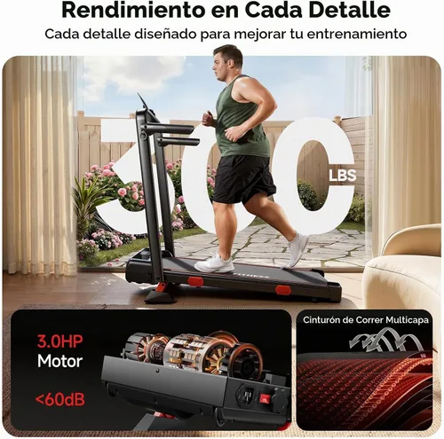 Vista 7 de RHYTHM FUN Almohadilla para caminar inclinada con barra de asa, cinturón Negro mate