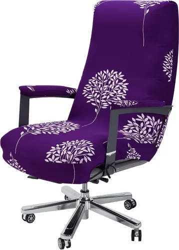 Vista 8 de WOMACO Fundas para silla de oficina, funda elástica para silla de computadora con fundas para reposabrazos, fundas universales para silla de jefe