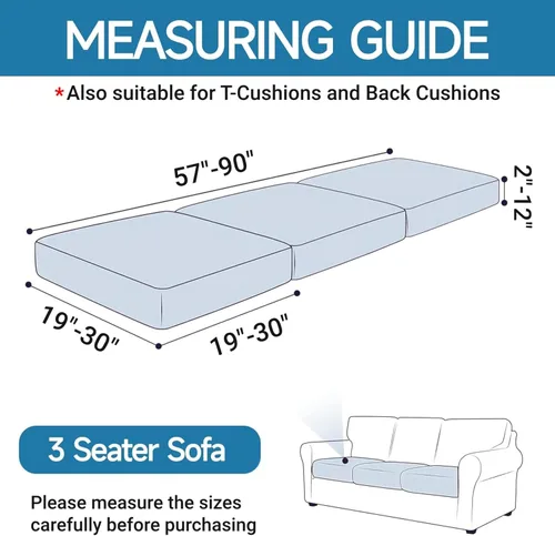 Vista 5 de ZNSAYOTX Fundas elásticas individuales para cojines de sofá, fundas de asiento de repuesto suave con patrón único, protector de muebles con parte