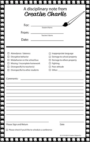 Vista 3 de SHAPES ETC. Notas de los profesores - Nota creativa de Charlie Blank Blank Note