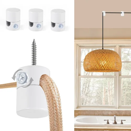 Vista 12 de Paquete de 3 Ganchos de Techo Mejorados, Ganchos de Techo Ajustables de Aluminio para Colgar Luces, Gancho Colgante Negro de Servicio Pesado, Gancho