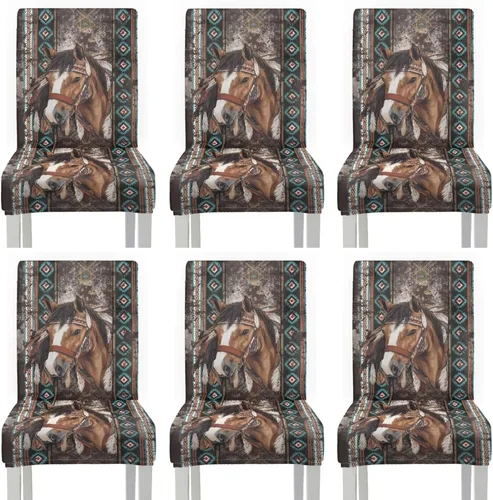 Vista 23 de Rnyleeg Juego de 1 fundas para sillas étnicas para sala de estar, sin brazos, estampado tribal azteca, elásticas, fundas protectoras para sillas