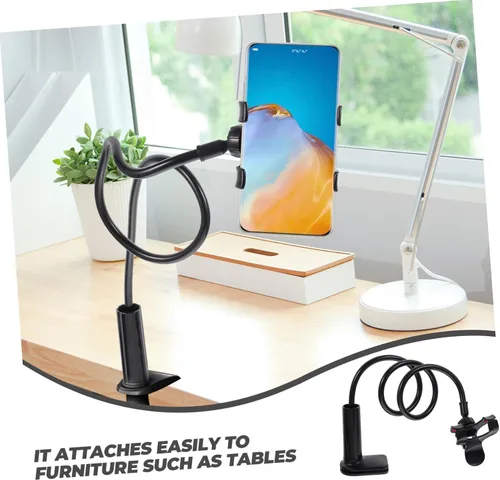 Vista 9 de Soporte para teléfono con clip, soporte para computadora portátil, multifuncional, ajustable, para teléfono celular, soporte para computadora